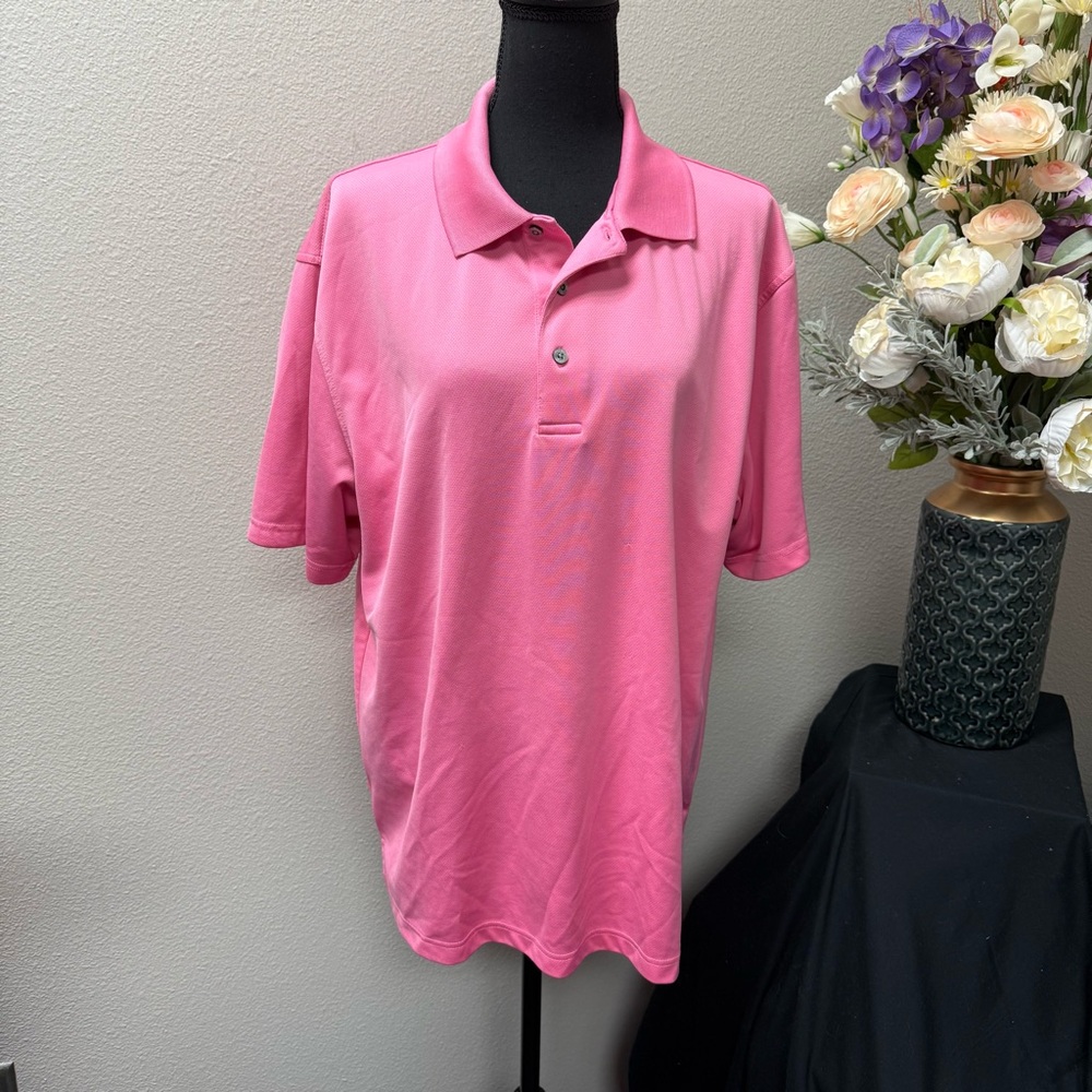 PGA TOUR Men’s XL Performance Polo Shirt Pink Airflux Golf Top